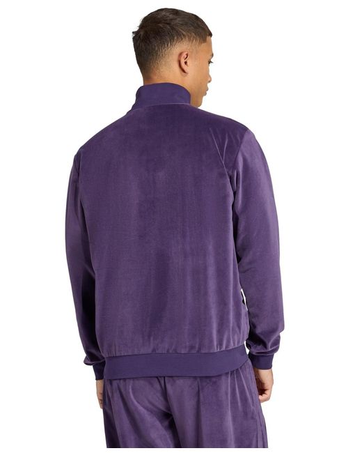 adidas House Of Tiro Velour Long-sleeve Track Jacket in Purple for