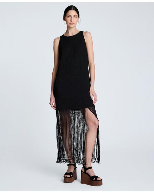 Kenneth Cole Fringe-hem Mini Sleeveless Shift Dress in Black | Lyst Kenneth Cole Fringe-hem Mini Sleeveless Shift Dress in Black | Lyst