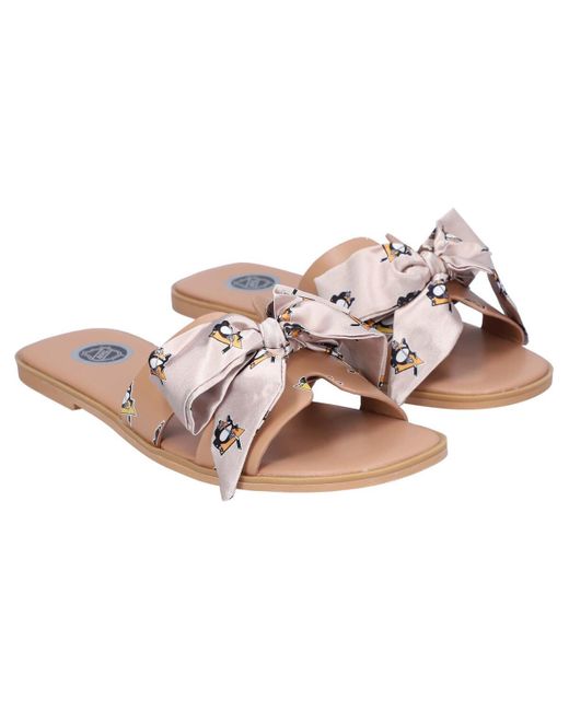 Cuce Pink Pittsburgh Penguins Bow Sandals