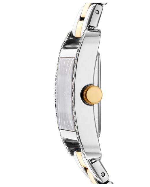 DKNY Metallic City Glitz Silver Dial Gold-two-tone Stainless Steel Bracelet Watch 27x34.5mm