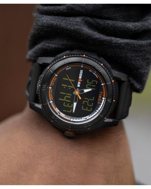 Timex Black Digital Polyurethane Strap Watch for men