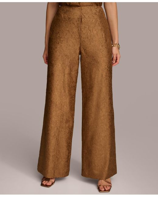 Donna Karan Donna Karan Textured Metallic Wide Leg Pants in Donna Karan Donna Karan Textured Metallic Wide Leg Pants in