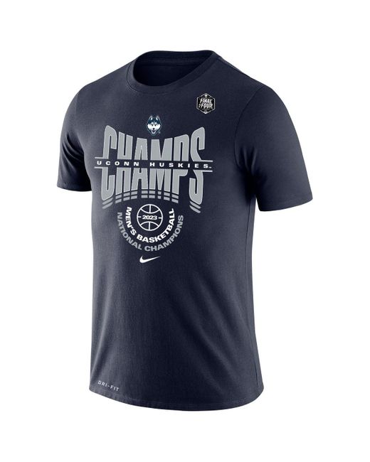Nike Blue Uconn Huskies 2023 Ncaa Basketball National Champions Locker Room Big And Tall Performance T-shirt for men