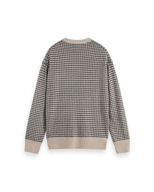 Scotch & Soda Gray Chenille Pattern Long Sleeve Sweater for men