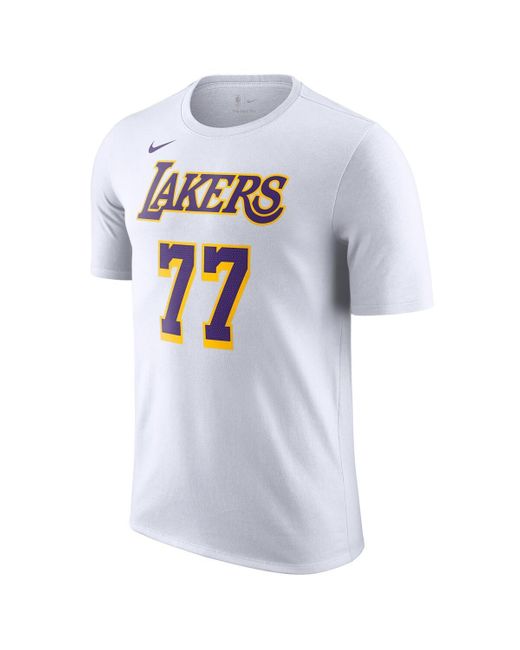 Nike White Luka Doncic Los Angeles Lakers Statement Edition Name Number T-shirt