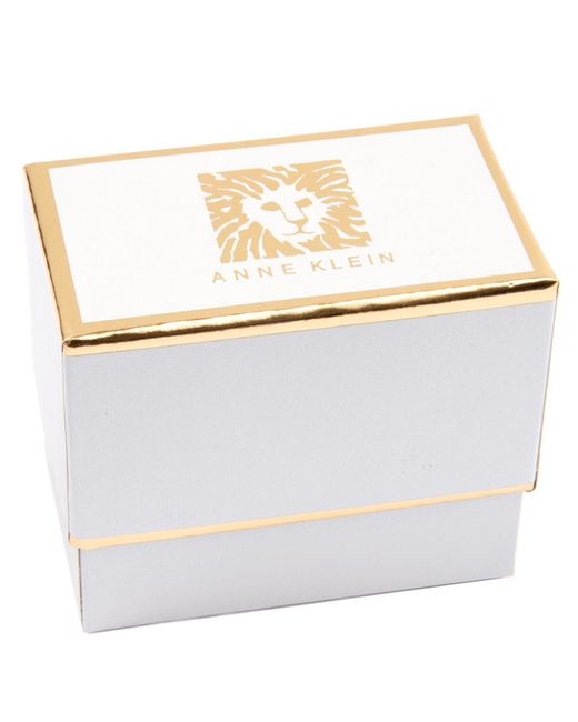 Anne Klein Metallic Glass And Plastic Stone Fluted Hinge Bracelet