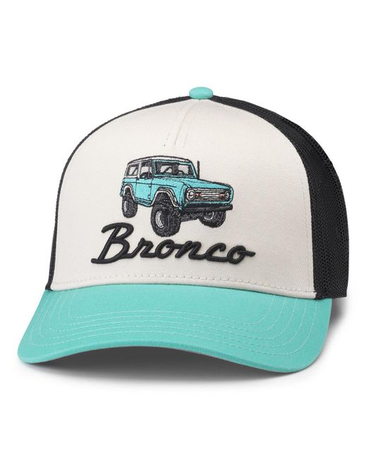 American Needle Green White/teal Bronco Valin Trucker Adjustable Hat