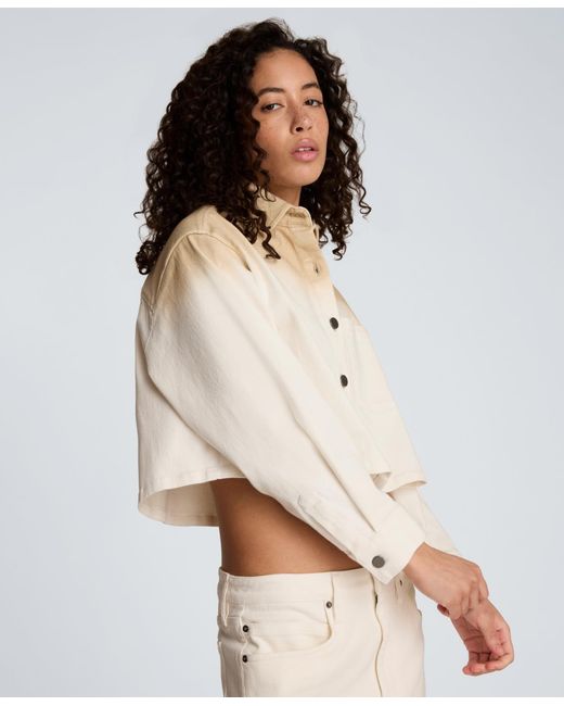Kenneth Cole Natural Oversized Cropped Shacket
