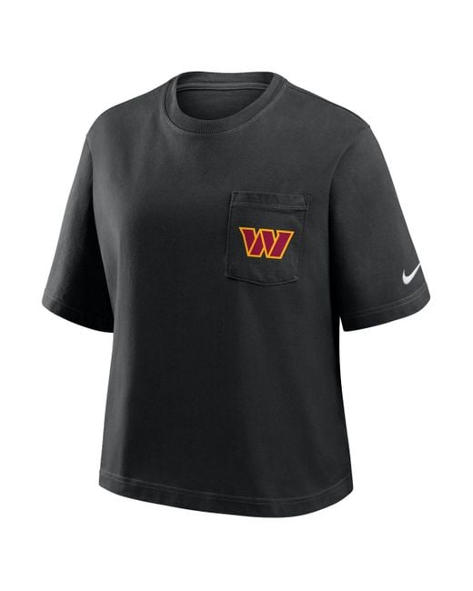 Nike Black Washington Commanders Rewind Pocket Boxy T-shirt