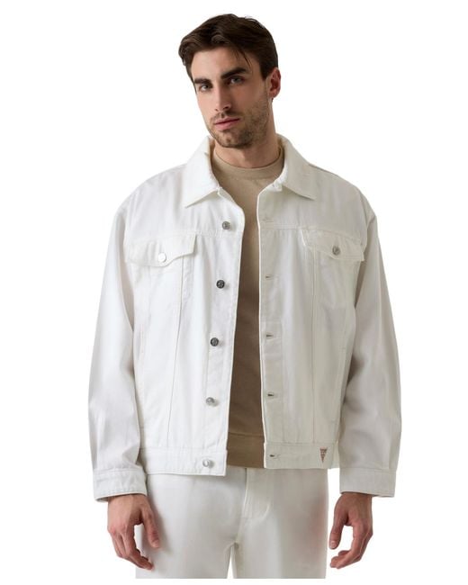 Guess Gray Regular-fit Spread Collar Trucker Jacket for men