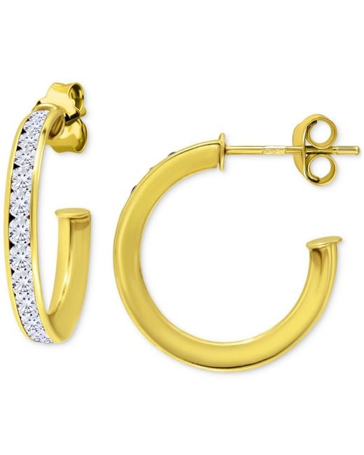 Giani Bernini Metallic Cubic Zirconia Channel Set Small Hoop Earrings