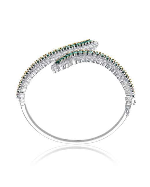 Genevive Jewelry Blue Sterling Silver White Gold Plated