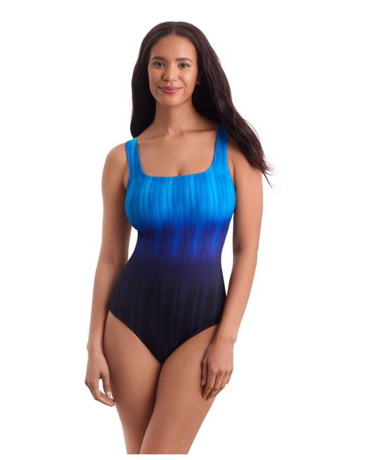 Shapesolver Sport By Mimi Flamingo Blue Shapesolver By Mimi Flamingo Scoopneck Tank One Piece Swimsuit