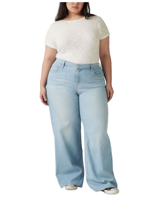 Levi's Blue Plus Size 318 Shaping Mid-rise Wide-leg Jeans