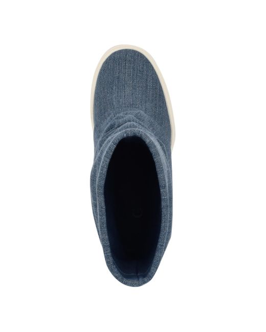 Guess Blue Guinna Fold Over Slouchy Silhouette Booties