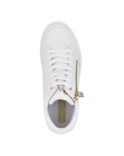Nine West White Tons High Top Hidden Wedge Sneakers
