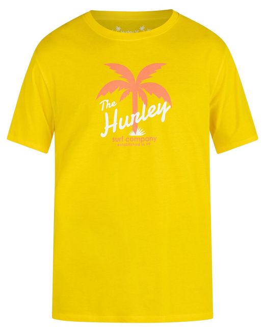 Hurley Yellow Everyday Salt And Lime Short Sleeve T-shirt for men