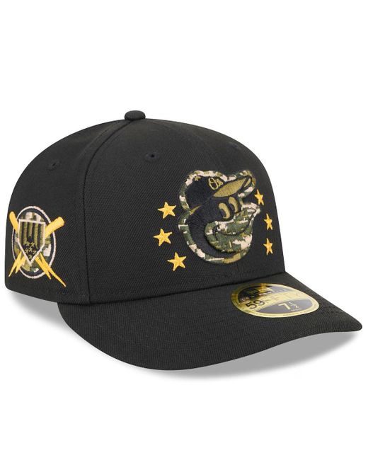 KTZ Black Baltimore Orioles 2024 Armed Forces Day Low Profile 59fifty Fitted Hat for men