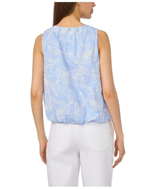 Cece Blue Sleeveless Bubble Top