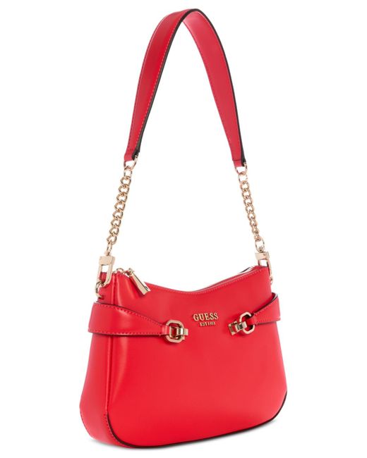 Guess Red Lorelei Top-zip Small Shoulder Bag