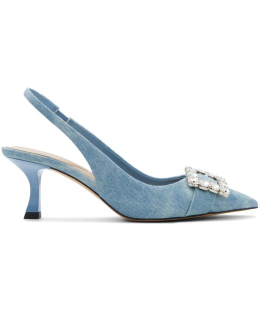 ALDO Blue Carlita Embellished Slingback Kitten-heel Pumps