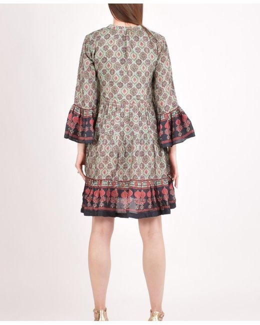 Ras Pink Boho Mini Dress