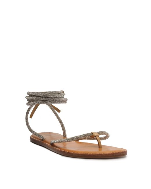 SCHUTZ SHOES White Kittie Glam Casual Flat Sandals