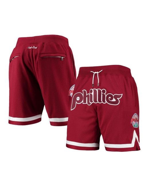 Mitchell & Ness Synthetic Burgundy Philadelphia Phillies Cooperstown Collection Just Don Shorts