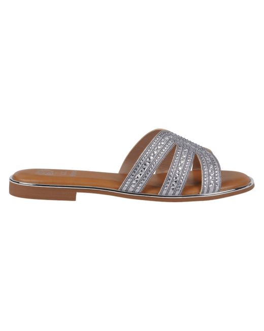 Gc Shoes White Clara Embellished Flat Sandals