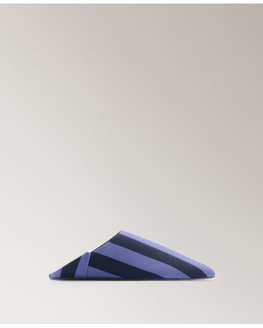Mango Blue Stitching Detail Striped Clogs