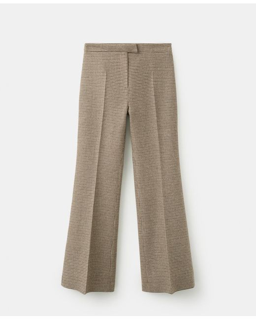 Mango Natural Houndstooth Wool-blend Pants
