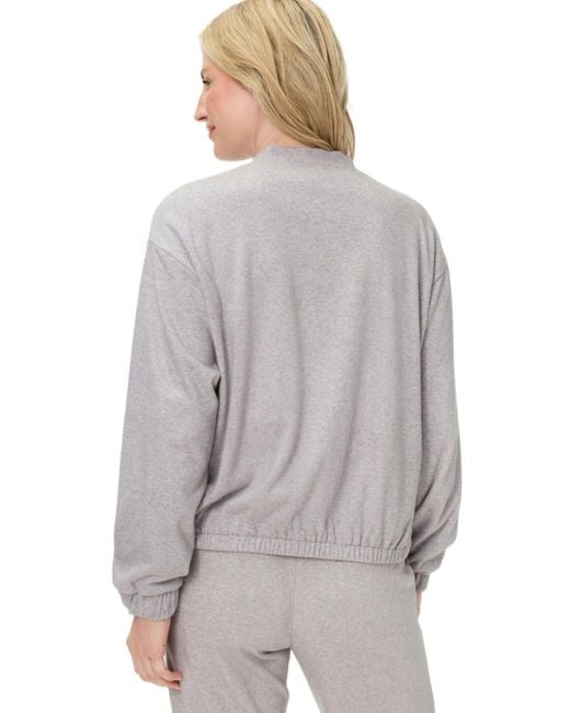 Olsen Gray Collarless Zip Front Jersey Jacket