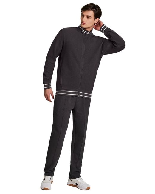 Reebok Black Full-zip Mock Neck Jacket for men