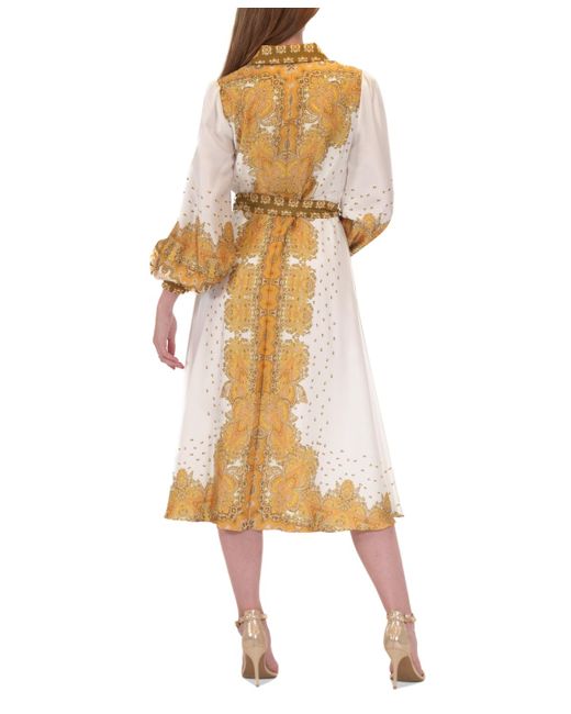 Julia Jordan Multicolor Printed Button-front Long-sleeve Dress