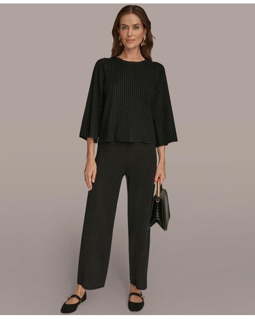 Donna Karan Black Micro Sequin Embellished Sweater