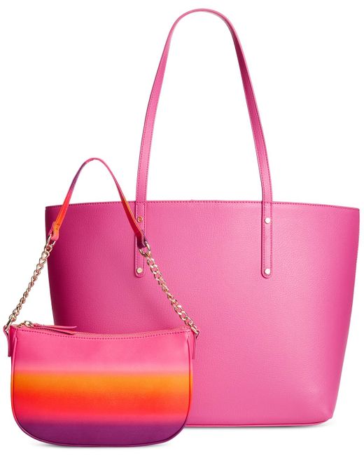 INC International Concepts Pink Zoiey 2-in-1 Extra-large Ombre Tote