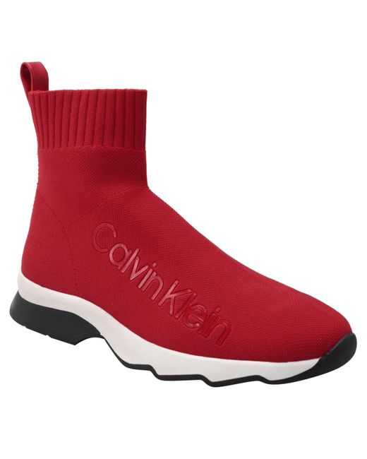 Calvin Klein Karmina Slip-on High Top Sneakers in Red | Lyst