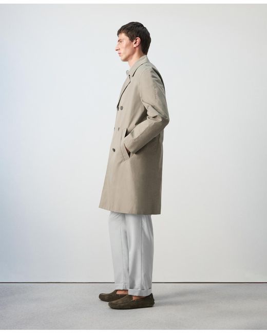 Mango Gray Regular-fit Trench Coat for men