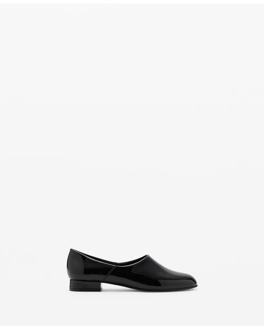 Mango Black Patent Leather Flat Shoes