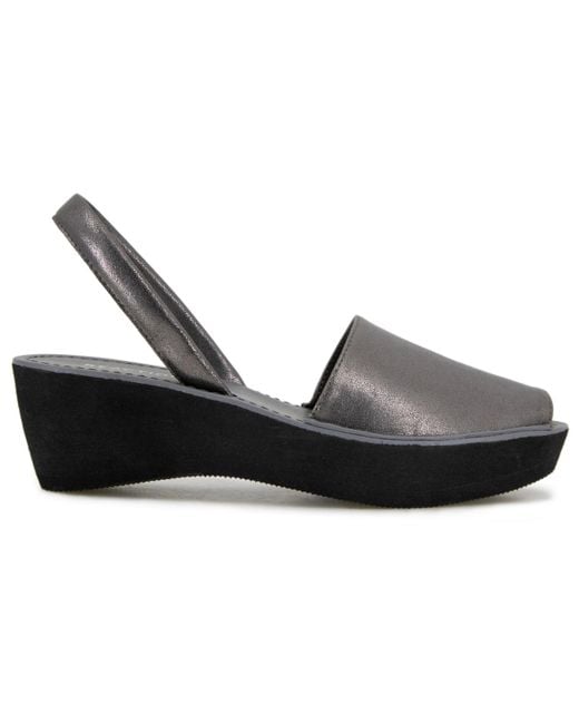 Kenneth Cole Black Fine Glass Wedge Sandals