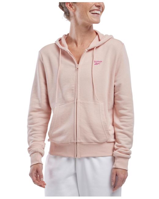 Reebok Pink French Terry Zip-front Hoodie