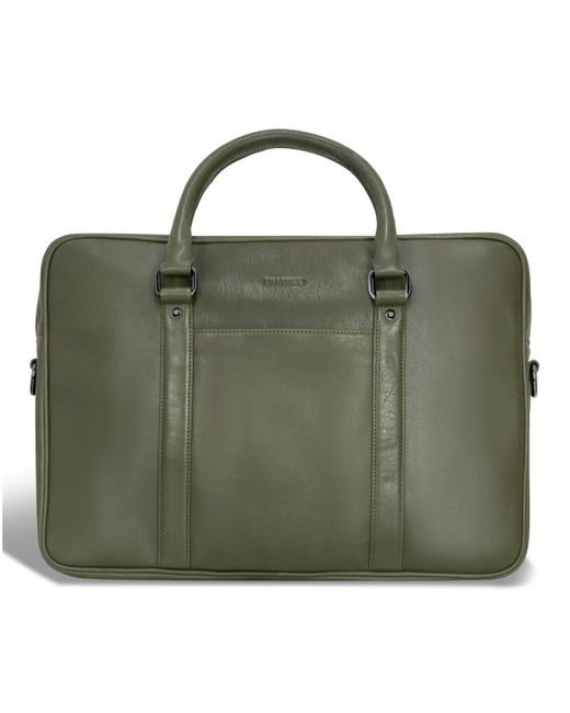 CHAMPS Green Onyx Collection Leather Slim Briefcase