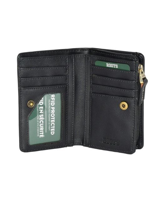 ROOTS Black Medium Ladies Wallet