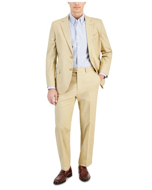 Nautica Natural Modern-fit Seasonal Cotton Stretch Suit for men