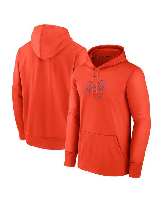 Nike Orange New York Mets Authentic Collection Practice Performance Pullover Hoodie for men