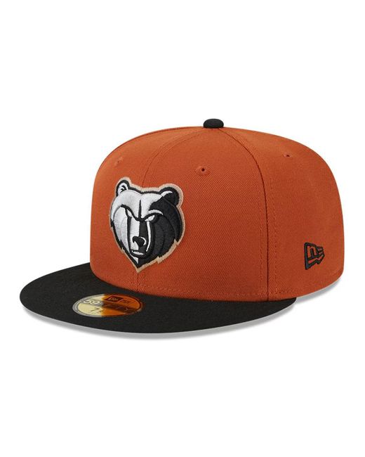 KTZ Brown Rust/black Memphis Grizzlies Two-tone 59fifty Fitted Hat for men