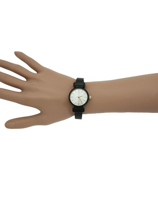 Olivia Pratt Black Simple Metallic Bangle Watch