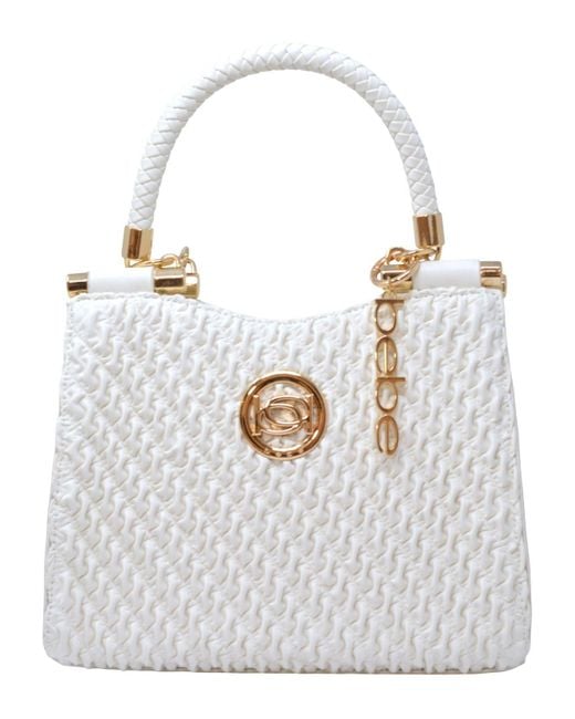 Bebe White Erika Shopper Crossbody Bag