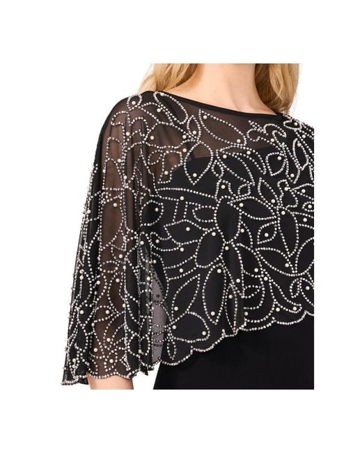 Msk Beaded Chiffon Asymmetrical Short sleeve Blouse in Black Lyst