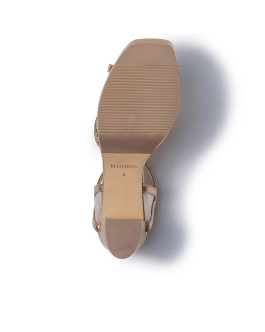 Bernardo Metallic Celeste Platform Sandal